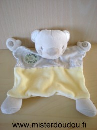 Ours Jaune rayé marron blanc, super doudou Marque Inconnue