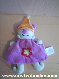 Ours Mauve fleure rouge bonnet orange Marque Inconnue