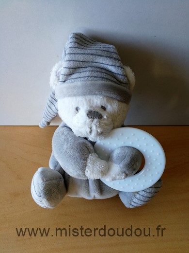 Max et sax Ours Gris blanc anneau dentaire blanc - Très bon état