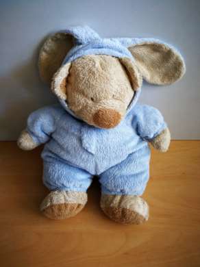 Maxita Ours Beige deguise en lapin bleu - Très bon état