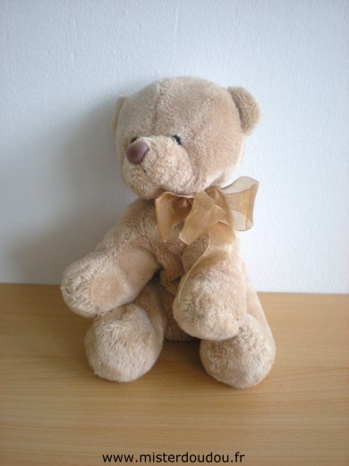 Maxita Ours Beige ruban soie marron - Très bon état