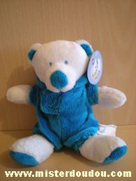 Mgm Ours Blanc habit et capuche bleus - Neuf
