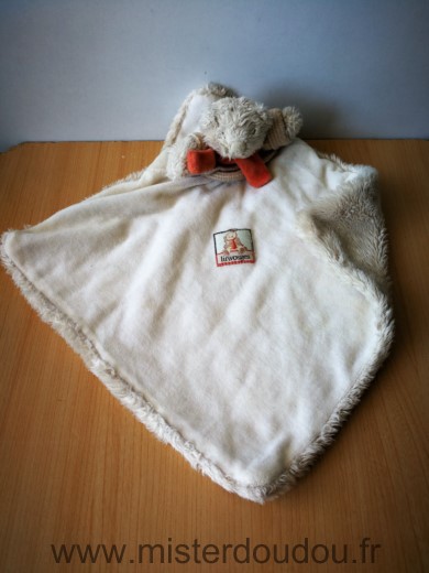 Moulin roty Ours Beige echarpe orange linvosges - Très bon état