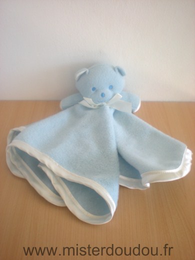 Ours En polaire bleu liseret blanc Mustela