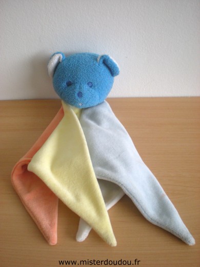 Ours Musti bleu jaune orange blanc Mustela