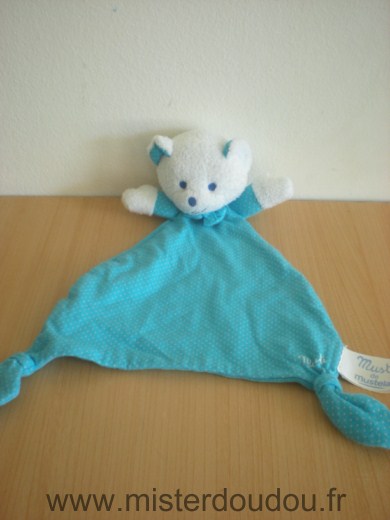 Ours Musti bleu points blanc Mustela