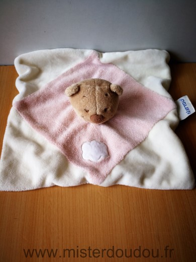 Nattou Ours Beige rose blanc nuage - Très bon état