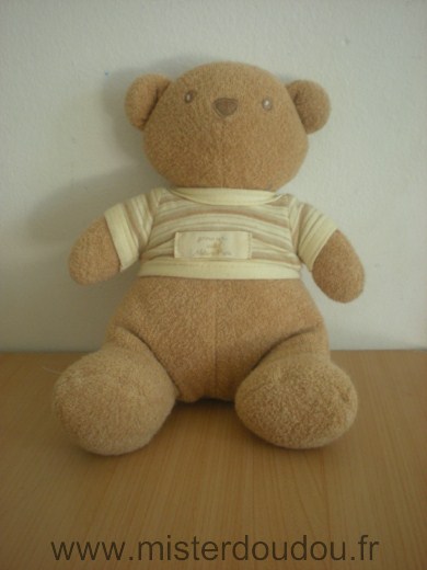 Natura pura Ours Beige tshirt rayé ecru beige - Très bon état
