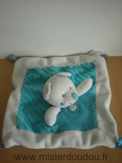 Ours Blanc bleu tricot Nicotoy