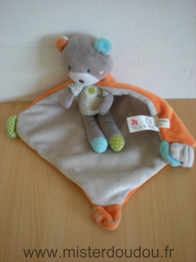 Ours Gris bleu vert cape orange Nicotoy