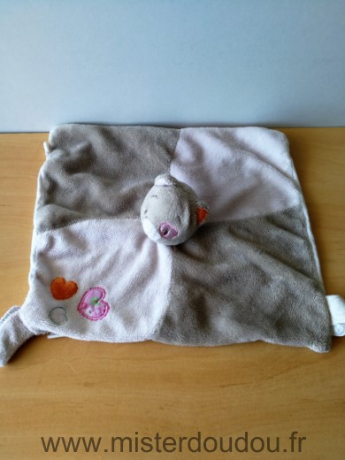 Noukie s Ours Beige rose coeurs attache tetine - Bon état