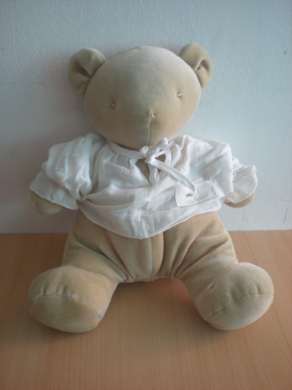 Nounours Ours Beige chemise blanche - Très bon état