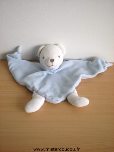 Nounours Ours Bleu blanc - Bon état