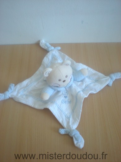 Nounours Ours Bleu blanc - Très bon état