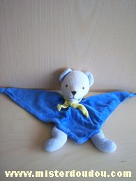 Nounours Ours Bleu foulard jaune - Bon état