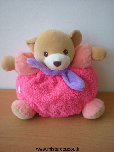 Ours Rose fushia echarpe violette Nounours