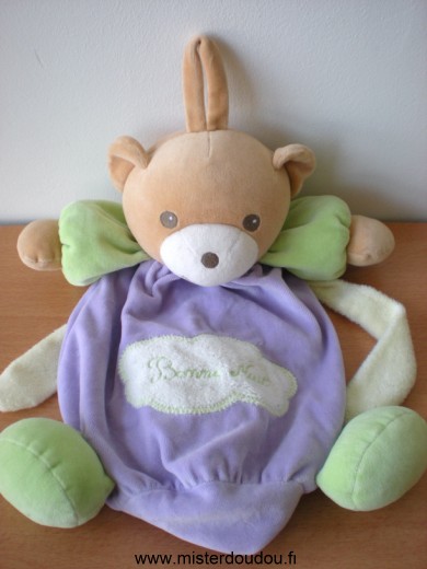 Ours Violet vert brodé Nounours