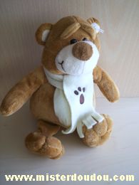 Play by play Ours Marron echarpe blanche - Neuf