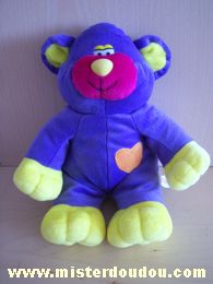 Pms Ours Voilet jaune coeur orange - Très bon état