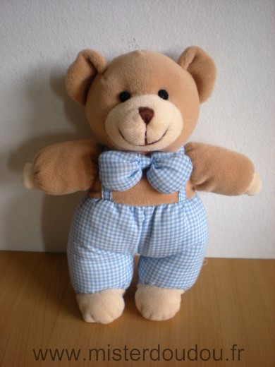 Priscilla larsen Ours Beige vichy bleu - Très bon état