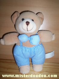 Ours Beige vichy bleu Priscilla larsen