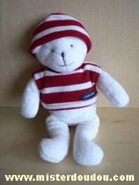 Saint james Ours Blanc tshirt bonnet rayé rouge et blanc - Très bon état