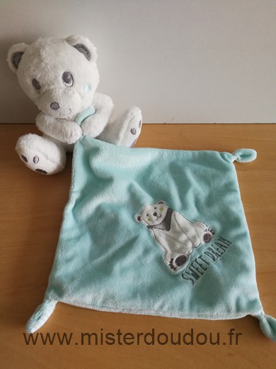 Simba toy Ours Blanc mouchoir bleu sweat dream - Très bon état