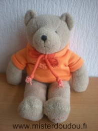 Esprit Ours Beige tshirt orange à capuche sprit - Très bon état