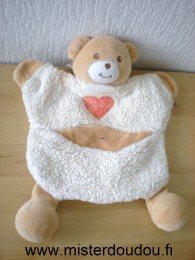 Ours Ecru beige coeur rose Takinou