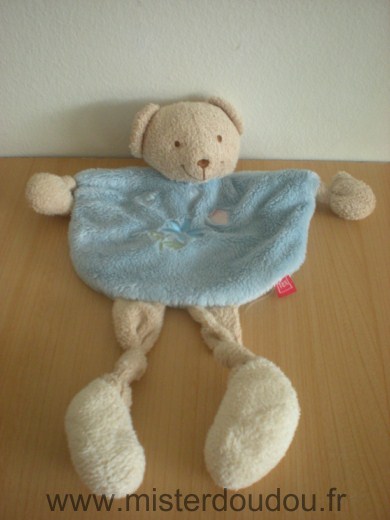 Ours Beige bleu fleur bleu papillon Tex