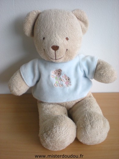 Ours Beige tshirt bleu avec 2 personnages Tex