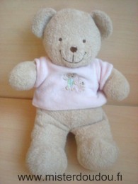 Ours Beige tshirt rose avec 2 personnages Tex
