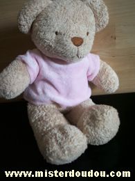 Ours Marron avec teeshirt rose Tex