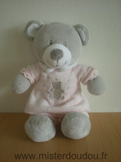 Vetir Ours Gris rose motif ours - Très bon état