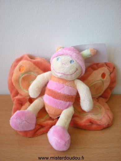 Nicotoy Papillon Orange rose beige - Neuf