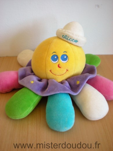 Pieuvre Jaune pattes multicolore chapeau blanc Chicco