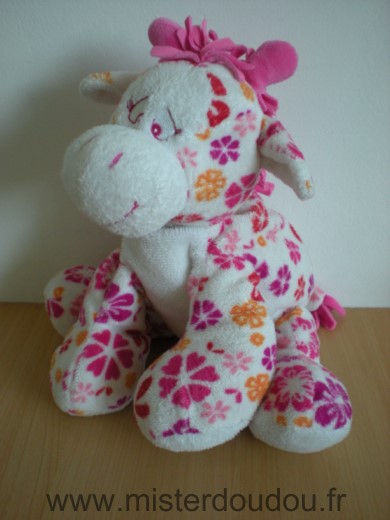 Anna club plush Poney Cheval blanc fleurs roses - Très bon état