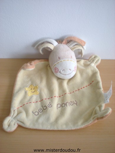 Kiabi baby Poney Jaune dessus orange dessous avec brodé dessus etoile et bébé poney - Très bon état