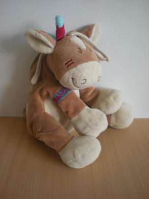 Noukie s Poney Cheval pinto marron rouge bleu - Très bon état