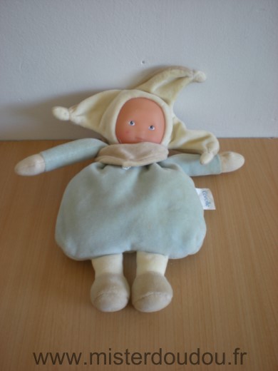 Corolle Poupée Bleu ecru foulard beige - Bon état