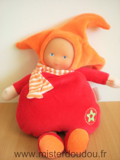 Corolle Poupée Lutin grenadine rouge bonnet orange echarpe rayee orange blanc - Très bon état