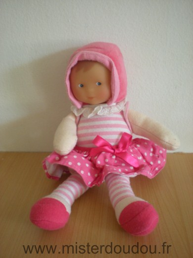 Poupée Raye rose blanc jupe rose Corolle