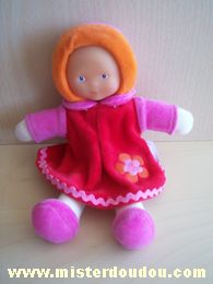Corolle Poupée Rose orange robe rouge - Très bon état