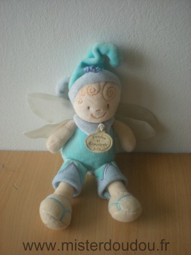 Doudou et compagnie Poupée Fée bleu - Très bon état