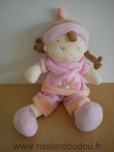 Mots d enfants Poupée Rose fleur rose - Très bon état