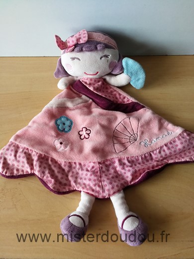 Poupée Fille hanae rose eventail Sauthon