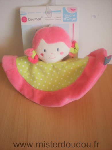 Poupée Doumou rose vert a pois blancs Sucre d orge