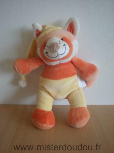 Renard Orange jaune bonnet jaune Auchan