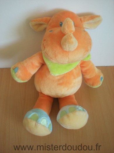 Kiabi baby Rhinocéros Orange foulard vert - Très bon état