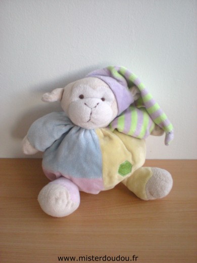 Cmp Singe Bleu jaune vert rose pastels - Très bon état